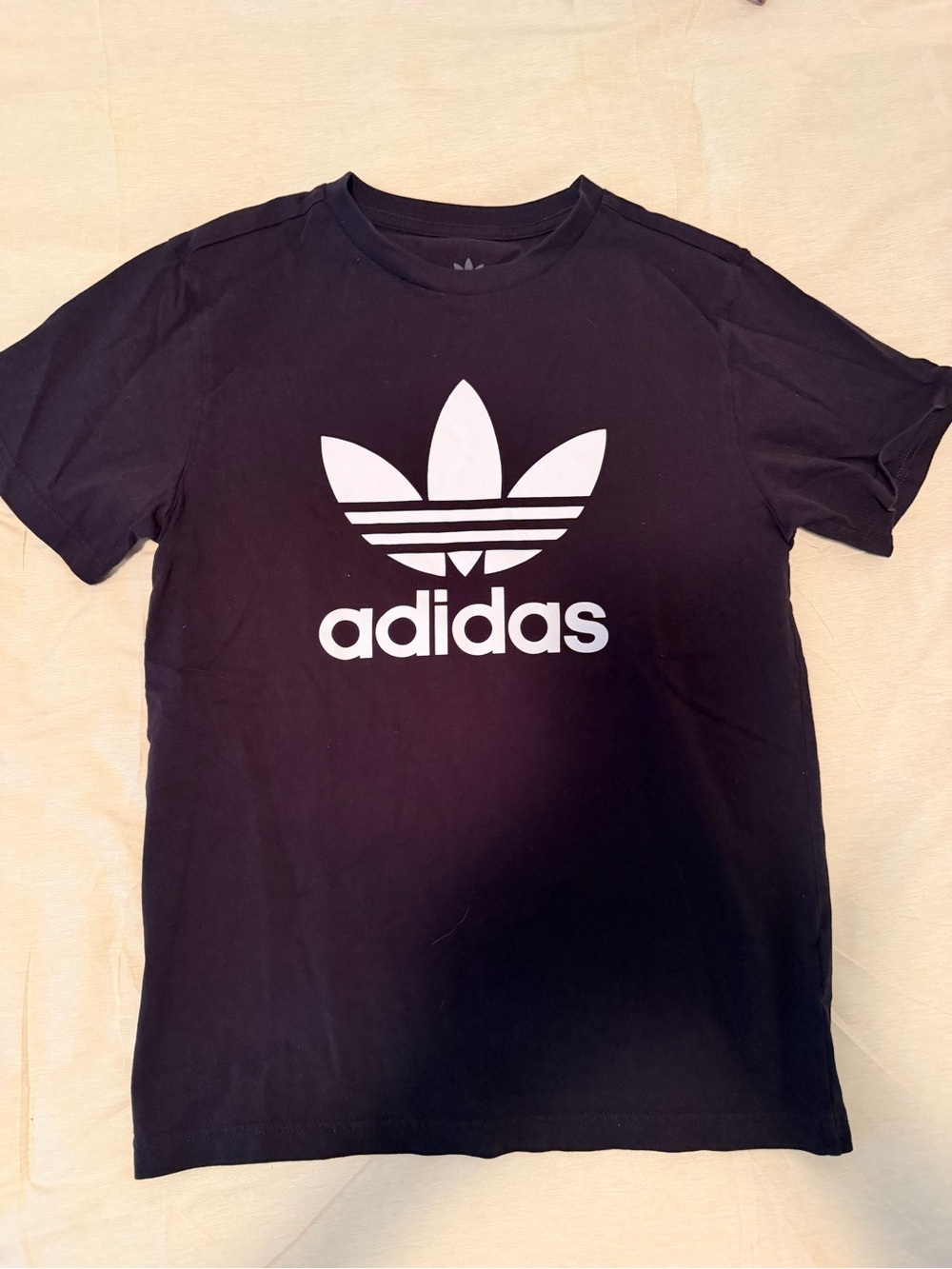 adidas Black T-Shirt with White Trefoil Logo